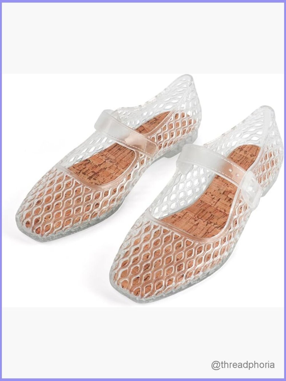 Women's Jelly Ballet Flats Buckle Strap Lightweight Mesh Beach Sandals